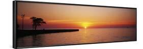 Sunrise over a Lake, Lake Michigan, Chicago, Illinois, USA-null-Framed Photographic Print