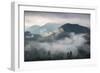 Sunrise over a Misty Landscape in the Sao Francisco Xavier Region in Sao Paulo State, Brazil-Alex Saberi-Framed Photographic Print