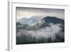 Sunrise over a Misty Landscape in the Sao Francisco Xavier Region in Sao Paulo State, Brazil-Alex Saberi-Framed Photographic Print