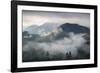 Sunrise over a Misty Landscape in the Sao Francisco Xavier Region in Sao Paulo State, Brazil-Alex Saberi-Framed Photographic Print