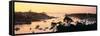 Sunrise over a Town at River Odet Estuary, Benodet, Finistere, Brittany, France-null-Framed Stretched Canvas