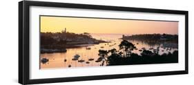 Sunrise over a Town at River Odet Estuary, Benodet, Finistere, Brittany, France-null-Framed Premium Photographic Print