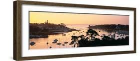 Sunrise over a Town at River Odet Estuary, Benodet, Finistere, Brittany, France-null-Framed Photographic Print