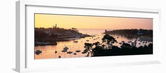 Sunrise over a Town at River Odet Estuary, Benodet, Finistere, Brittany, France-null-Framed Photographic Print