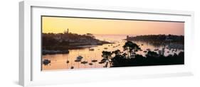 Sunrise over a Town at River Odet Estuary, Benodet, Finistere, Brittany, France-null-Framed Photographic Print