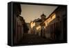 Sunrise over a Typical Street in Paraty-Alex Saberi-Framed Stretched Canvas
