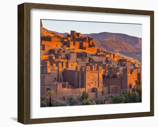 Sunrise over Ait Benhaddou, Atlas Mountains, Morocco-Doug Pearson-Framed Photographic Print