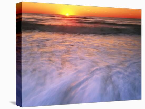 Sunrise over Atlantic Ocean, Assateague Island National Seashore, Virginia, USA-Charles Gurche-Stretched Canvas