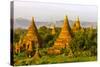 Sunrise over Bagan. Seen from Shwesandaw Pagoda. Bagan. Myanmar-Tom Norring-Stretched Canvas