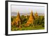 Sunrise over Bagan. Seen from Shwesandaw Pagoda. Bagan. Myanmar-Tom Norring-Framed Photographic Print