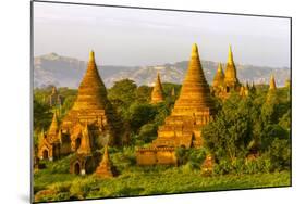 Sunrise over Bagan. Seen from Shwesandaw Pagoda. Bagan. Myanmar-Tom Norring-Mounted Photographic Print