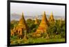 Sunrise over Bagan. Seen from Shwesandaw Pagoda. Bagan. Myanmar-Tom Norring-Framed Photographic Print