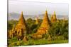 Sunrise over Bagan. Seen from Shwesandaw Pagoda. Bagan. Myanmar-Tom Norring-Stretched Canvas