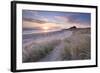 Sunrise over Bamburgh Beach and Castle from the Sand Dunes, Northumberland, England. Spring (March)-Adam Burton-Framed Photographic Print