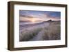 Sunrise over Bamburgh Beach and Castle from the Sand Dunes, Northumberland, England. Spring (March)-Adam Burton-Framed Photographic Print
