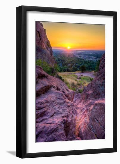 Sunrise over Boulder, Co-Dean Fikar-Framed Premium Photographic Print