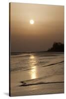 Sunrise over Coastal Mudflats, Campfield Marsh Rspb Reserve, Bowness, Solway Firth, Cumbria, UK-Peter Cairns-Stretched Canvas