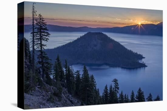Sunrise over Crater Lake and Wizard Island-James-Stretched Canvas