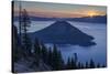 Sunrise over Crater Lake and Wizard Island-James-Stretched Canvas