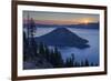 Sunrise over Crater Lake and Wizard Island-James-Framed Photographic Print
