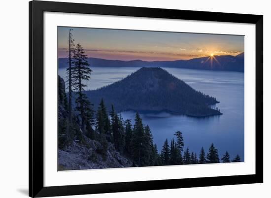 Sunrise over Crater Lake and Wizard Island-James-Framed Photographic Print