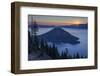 Sunrise over Crater Lake and Wizard Island-James-Framed Photographic Print