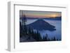 Sunrise over Crater Lake and Wizard Island-James-Framed Photographic Print