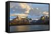 Sunrise over Cuernos Del Paine and Lago Pehoe-G & M Therin-Weise-Framed Stretched Canvas
