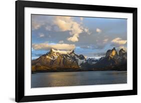 Sunrise over Cuernos Del Paine and Lago Pehoe-G & M Therin-Weise-Framed Photographic Print