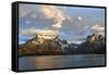 Sunrise over Cuernos Del Paine and Lago Pehoe-G & M Therin-Weise-Framed Stretched Canvas