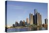 Sunrise over Downtown Detroit, Michigan, USA-Cindy Miller Hopkins-Stretched Canvas