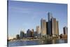 Sunrise over Downtown Detroit, Michigan, USA-Cindy Miller Hopkins-Stretched Canvas