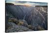 Sunrise over Gorge and Amelanchier, Gunnison River, Black Canyon National Park, Colorado.-Howie Garber-Stretched Canvas