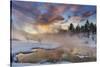 Sunrise over Grassy Spring, Mammoth Hot Springs, Yellowstone National Park, Wyoming, USA-Chuck Haney-Stretched Canvas