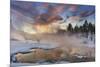 Sunrise over Grassy Spring, Mammoth Hot Springs, Yellowstone National Park, Wyoming, USA-Chuck Haney-Mounted Photographic Print