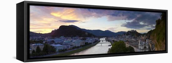 Sunrise over Hohensalzburg Fortress and Alt Stadt, Salzburg, Salzburger Land, Austria, Europe-Doug Pearson-Framed Stretched Canvas