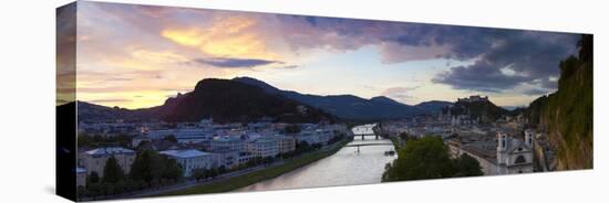Sunrise over Hohensalzburg Fortress and Alt Stadt, Salzburg, Salzburger Land, Austria, Europe-Doug Pearson-Stretched Canvas