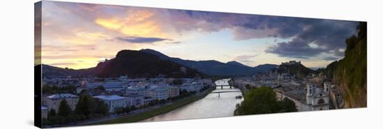 Sunrise over Hohensalzburg Fortress and Alt Stadt, Salzburg, Salzburger Land, Austria, Europe-Doug Pearson-Stretched Canvas