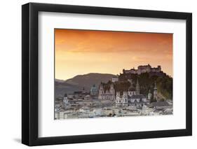 Sunrise over Hohensalzburg Fortress and Alt Stadt, Salzburg, Salzburger Land, Austria, Europe-Doug Pearson-Framed Photographic Print