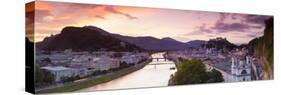 Sunrise over Hohensalzburg Fortressover and Alt Stadt, Salzburg, Salzburger Land, Austria-Doug Pearson-Stretched Canvas