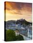 Sunrise over Hohensalzburg Fortressover and Alt Stadt, Salzburg, Salzkammergut, Austria-Doug Pearson-Stretched Canvas