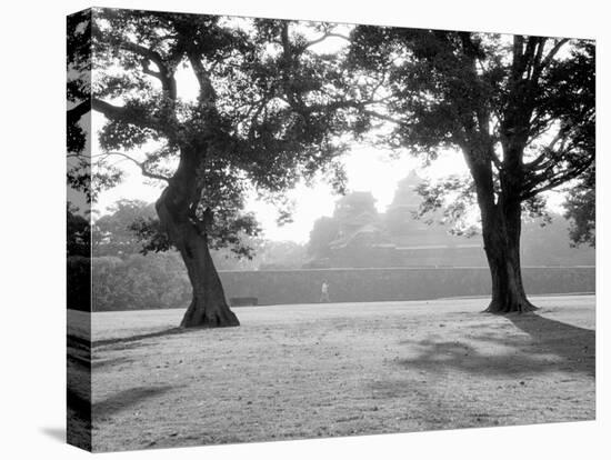 Sunrise Over Kumamoto-Jo Castle-Walter Bibikow-Stretched Canvas