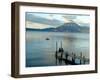 Sunrise over Lake Atitlan and Women on End of the Pier, Solola, Guatemala-Cindy Miller Hopkins-Framed Photographic Print