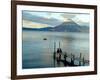 Sunrise over Lake Atitlan and Women on End of the Pier, Solola, Guatemala-Cindy Miller Hopkins-Framed Photographic Print