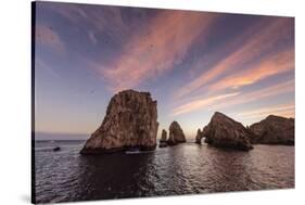 Sunrise over Land's End, Finnisterra, Cabo San Lucas, Baja California Sur, Mexico, North America-Michael Nolan-Stretched Canvas