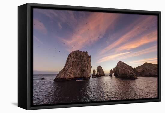 Sunrise over Land's End, Finnisterra, Cabo San Lucas, Baja California Sur, Mexico, North America-Michael Nolan-Framed Stretched Canvas