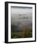 Sunrise over Misty Valley from the Terrace, Vezelay, Burgundy, France, Europe-Nick Servian-Framed Photographic Print