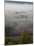 Sunrise over Misty Valley from the Terrace, Vezelay, Burgundy, France, Europe-Nick Servian-Mounted Photographic Print
