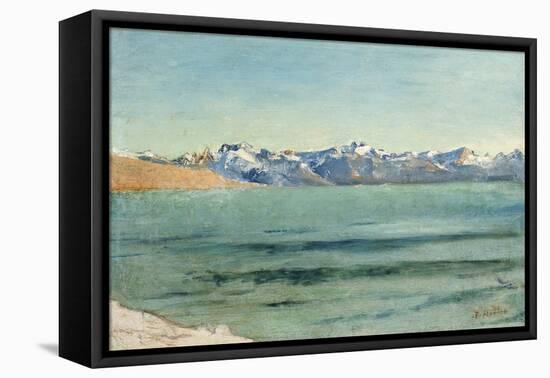 Sunrise over Mont Blanc-Ferdinand Hodler-Framed Stretched Canvas