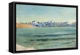 Sunrise over Mont Blanc-Ferdinand Hodler-Framed Stretched Canvas